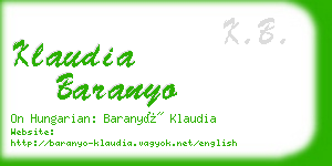 klaudia baranyo business card